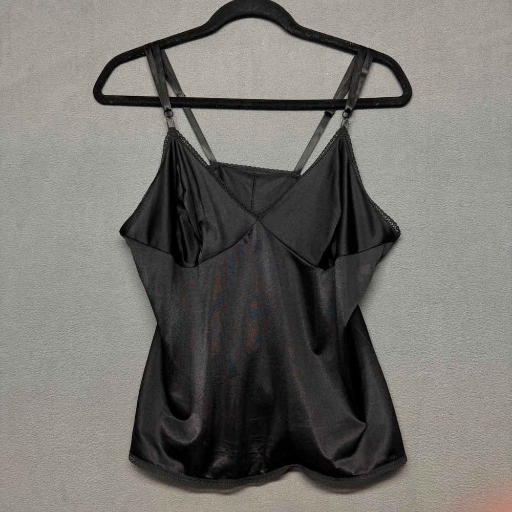 Vtg Jenelle California Babydoll Cami Lingerie Top Adjustable Straps M/L? Black